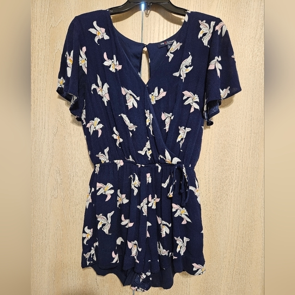 One Clothing Los Angeles Navy Floral Romper